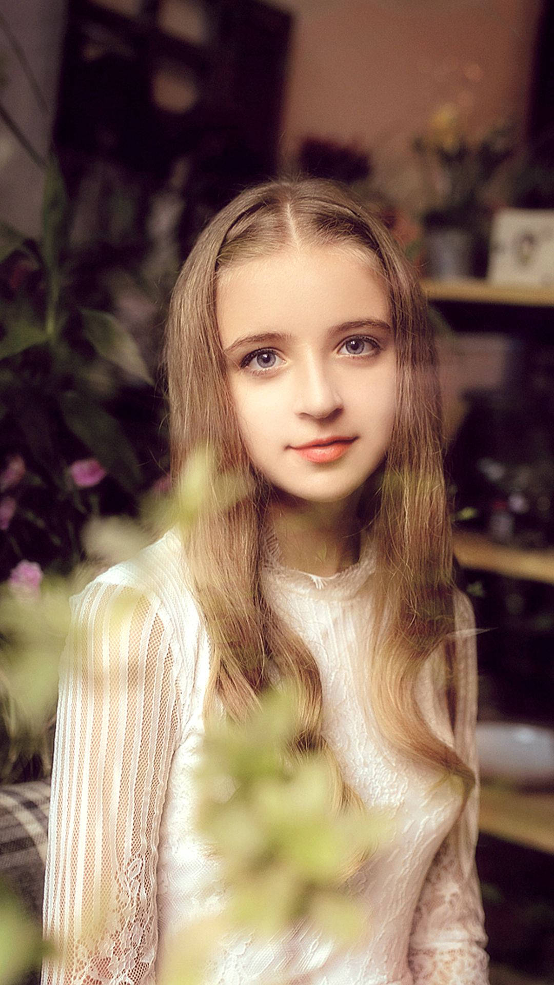 German Girl, classic white dress, long blonde hair, Full HD Phone Wallpaper