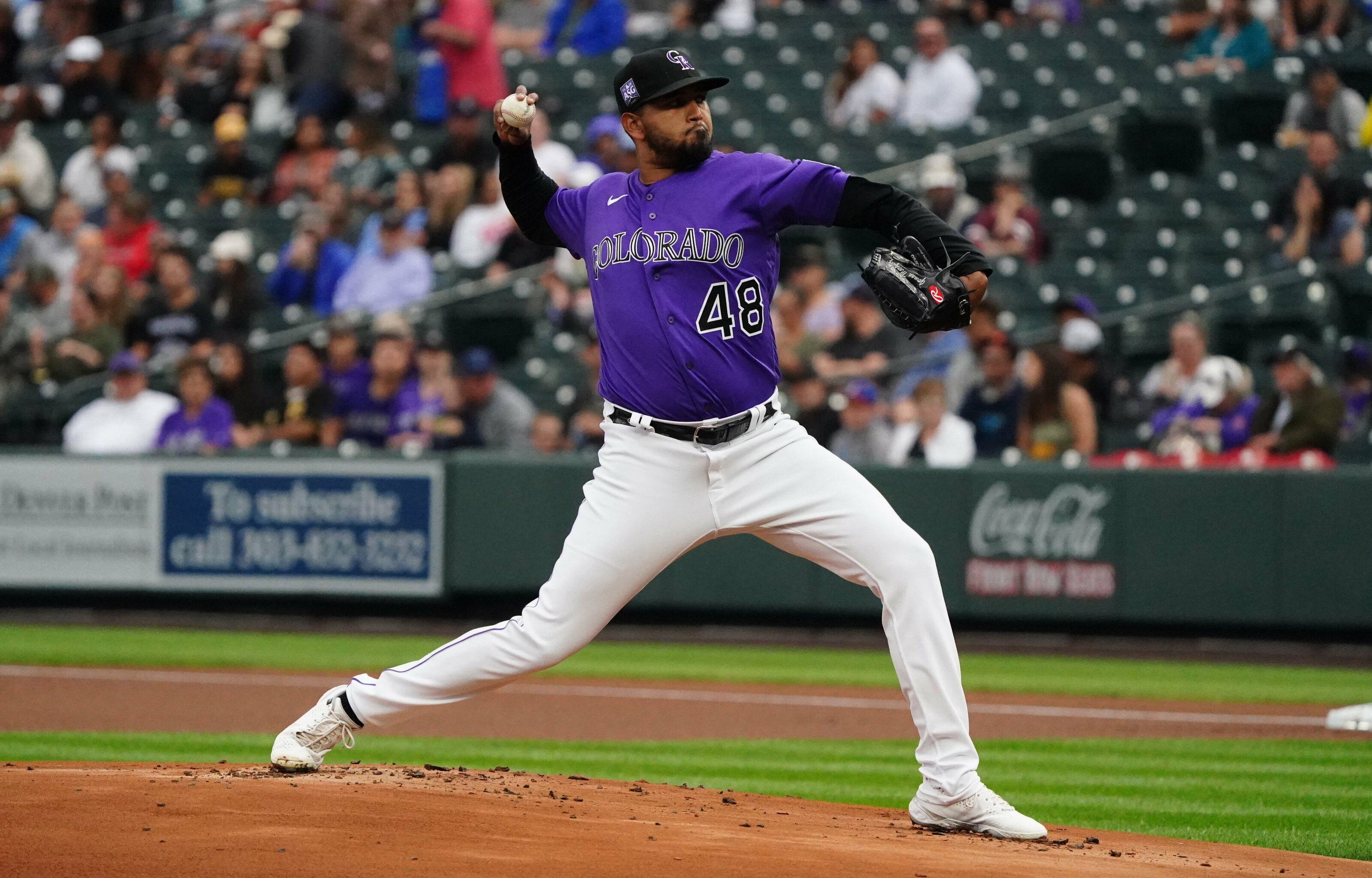German Marquez, purple Colorado jersey, pitcher, 2K Desktop Wallpaper