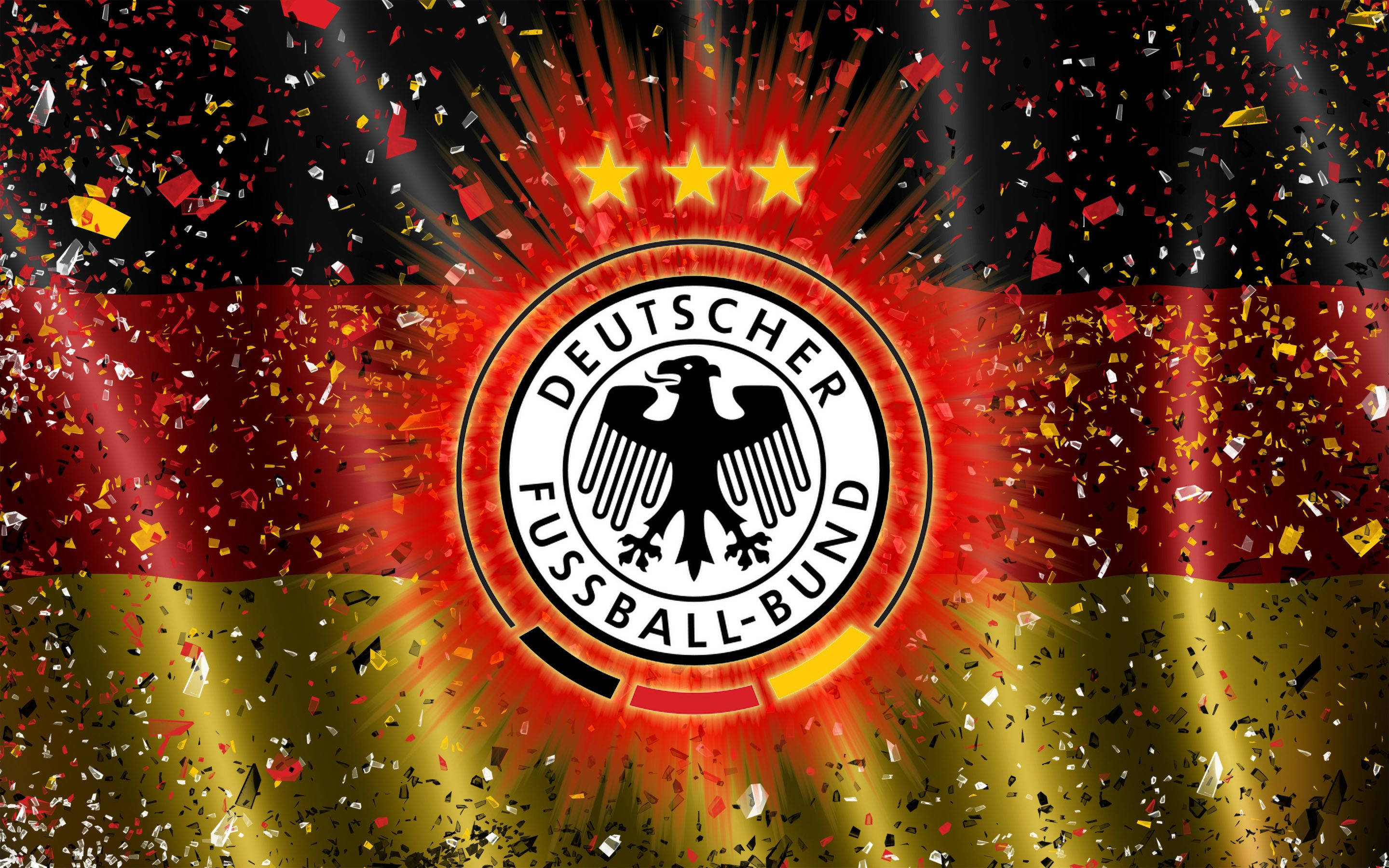 Germany National Football Team, confetti, crest, 2K Desktop Wallpaper
