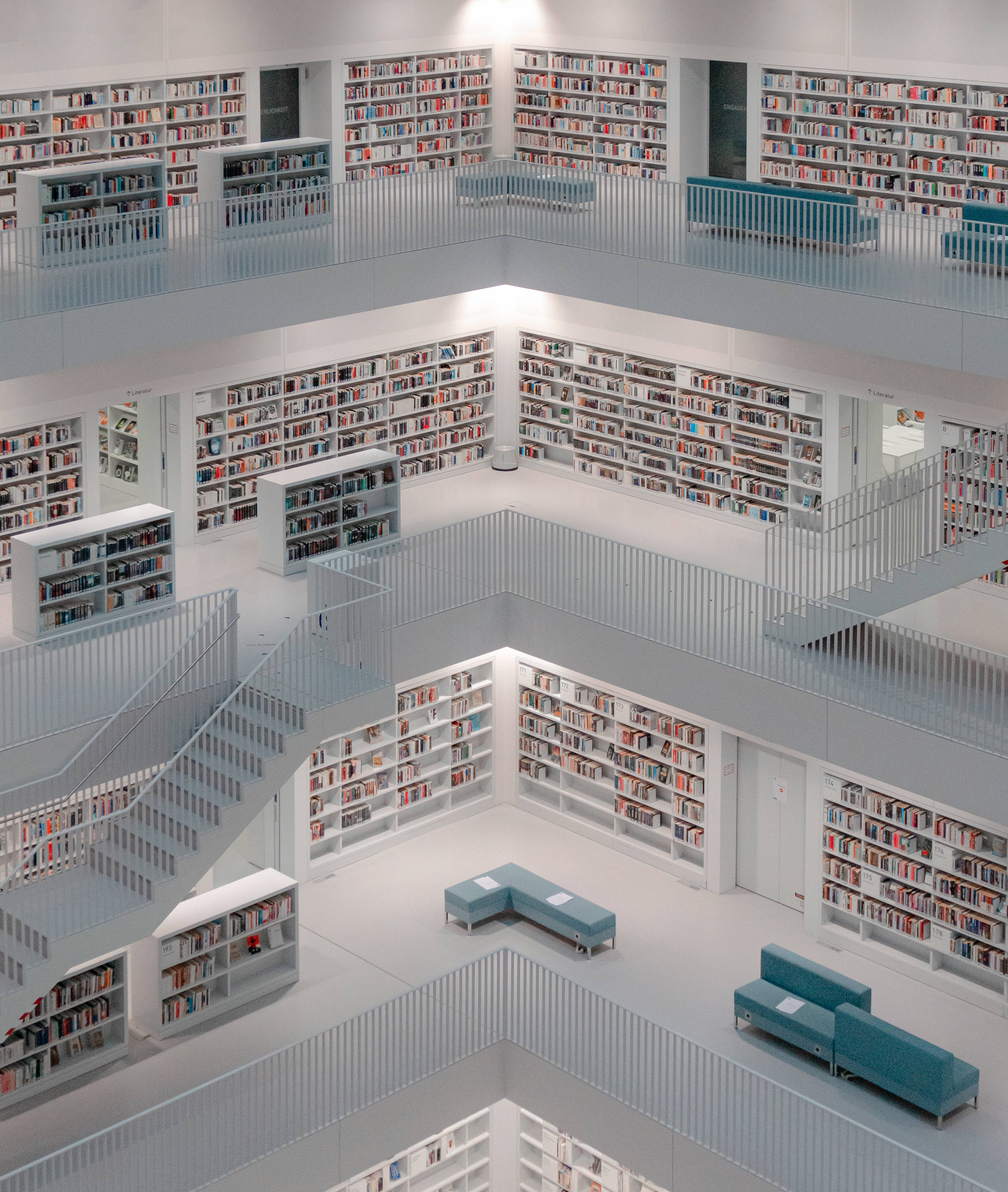 Germany, huge white library, aerial view, 2K Phone Wallpaper