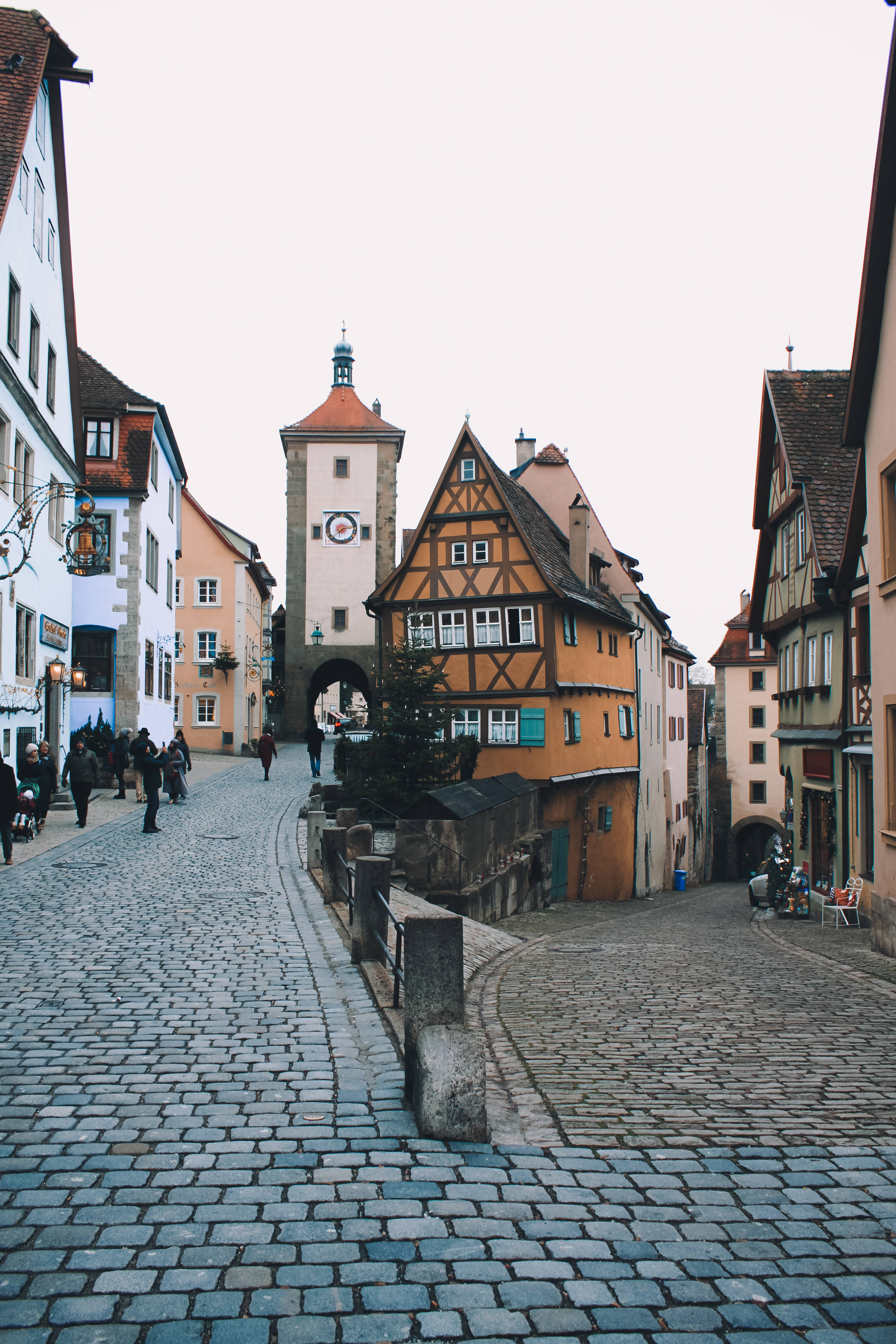 Germany, cobblestone street, historic European town, 4K Phone Wallpaper