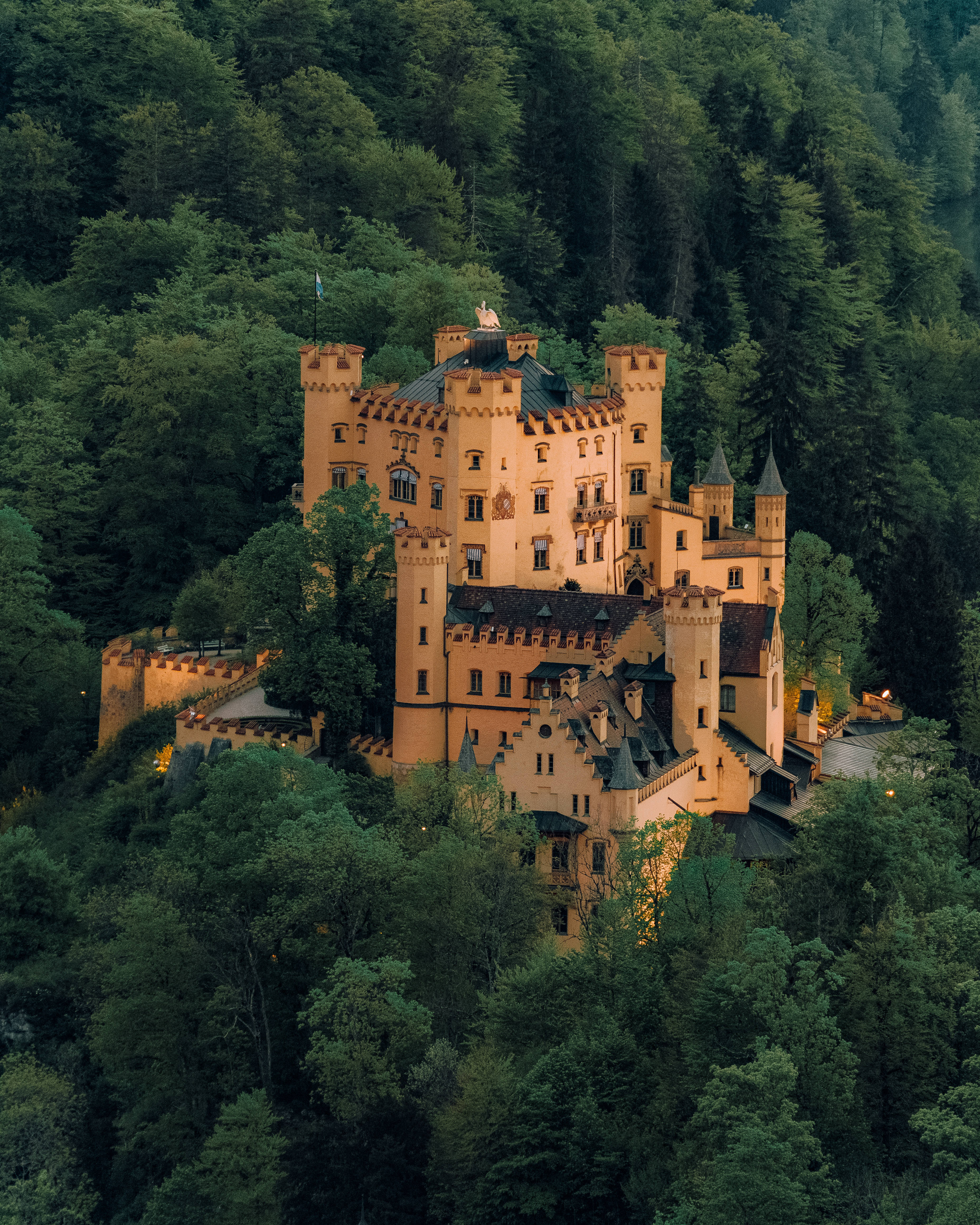 Germany, massive castle, turrets, 4K Phone Wallpaper
