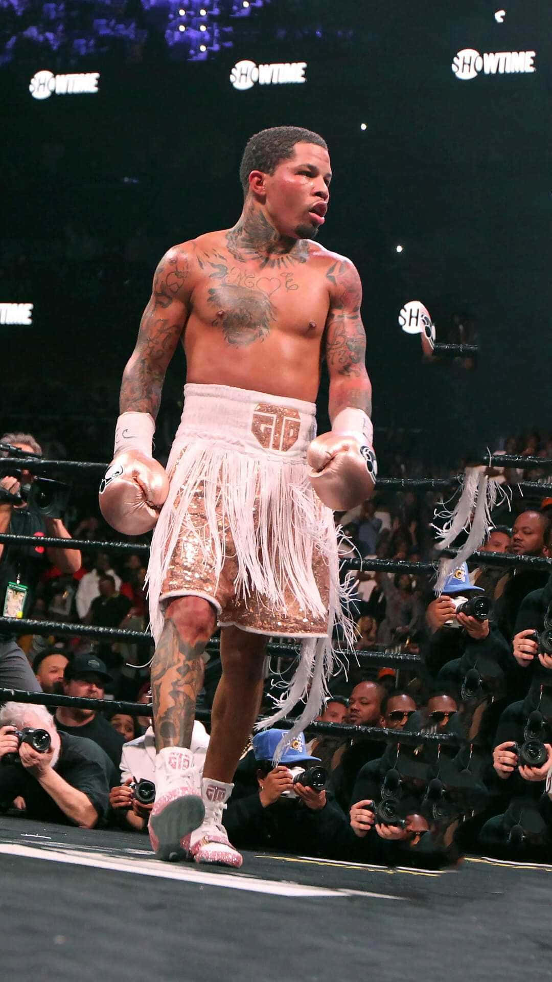 Gervonta Davis, ring, white fringed trunks, Full HD Phone Wallpaper