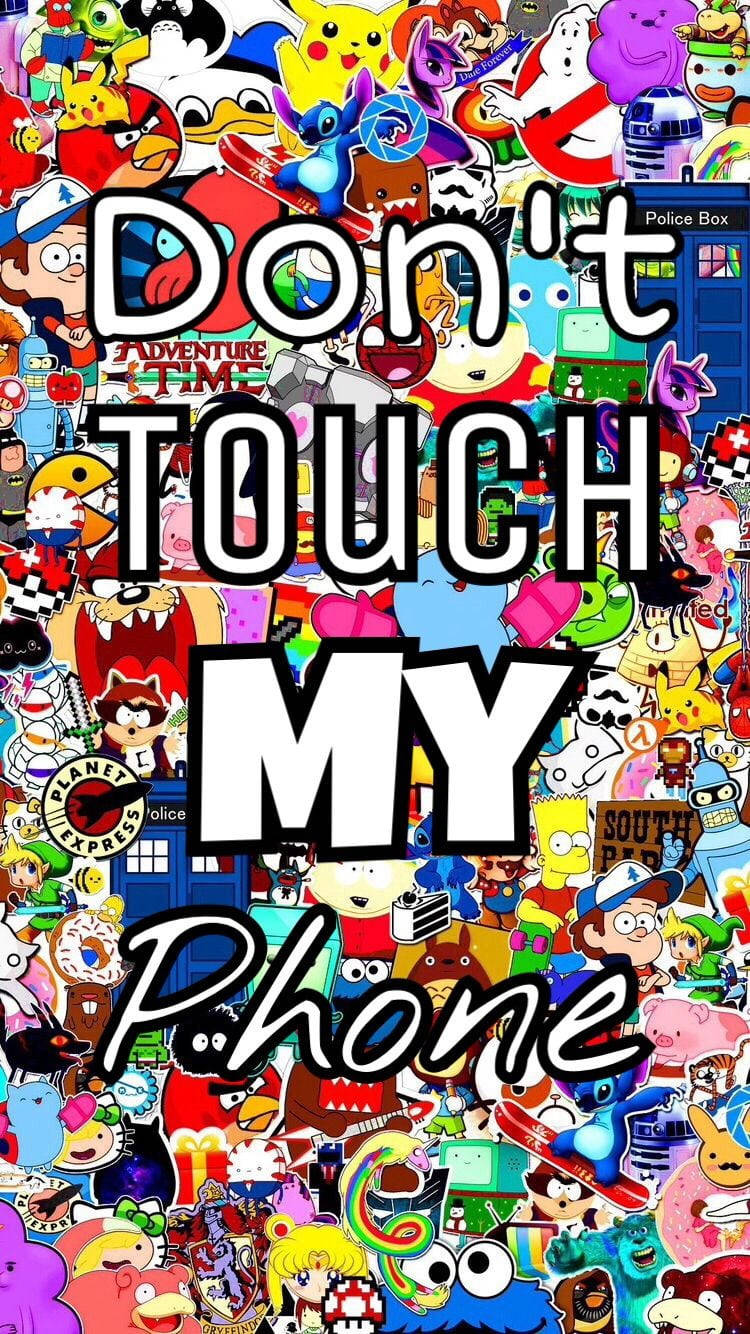 Don't Touch My Phone, cartoon characters, pop culture icons, HD Phone Wallpaper