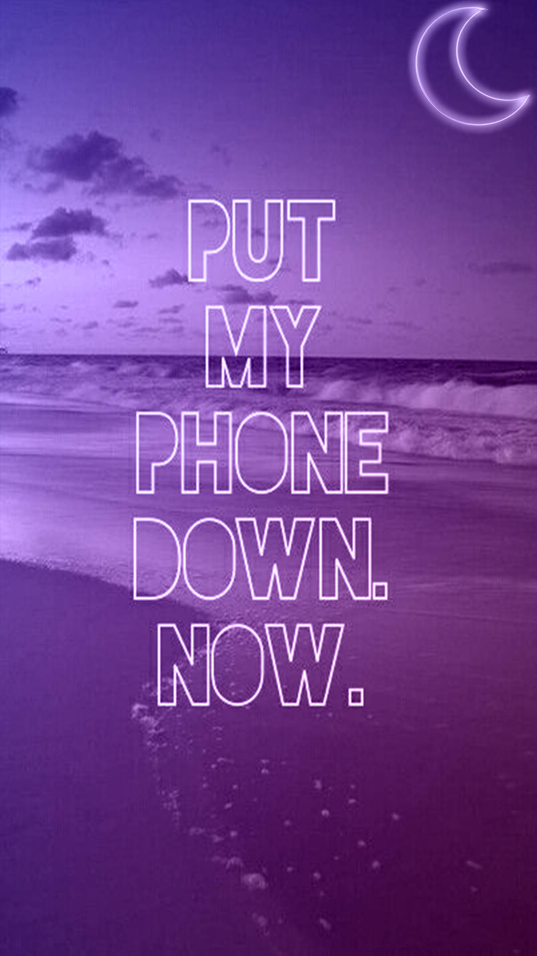 purple-hued beach, dusk, waves rolling in, Full HD Phone Wallpaper