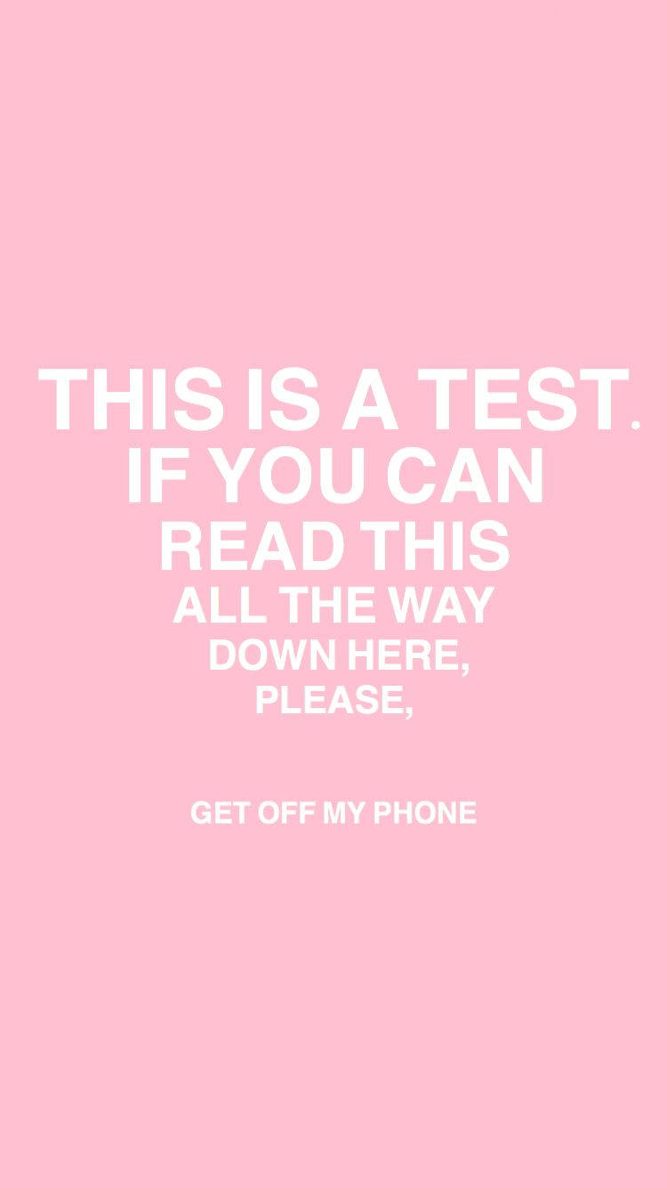 pink, Get Off My Phone, white text, HD Phone Wallpaper