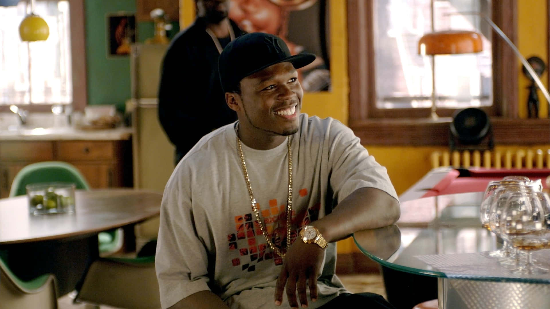 Get Rich Or Die Tryin, black cap, gold chains, Full HD Desktop Wallpaper