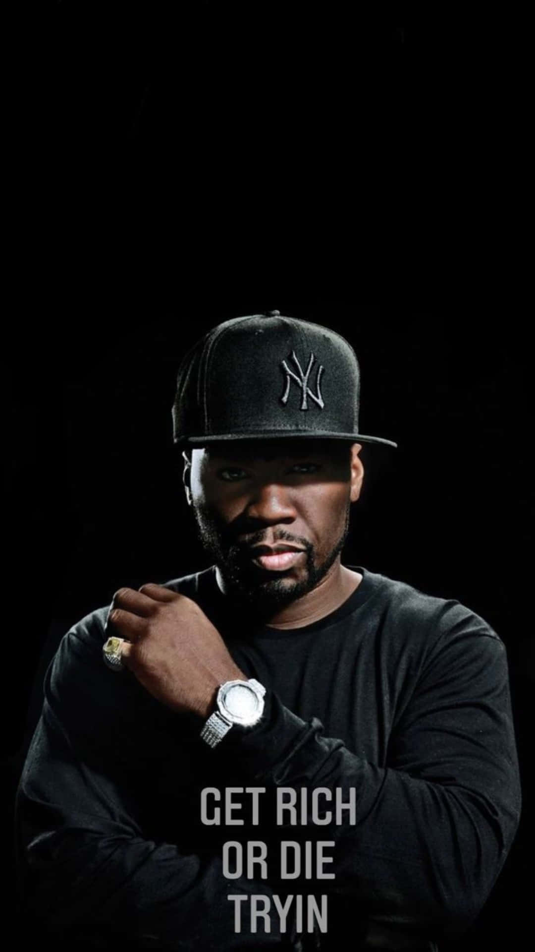 50 Cent, Get Rich Or Die Tryin, black NY cap, Full HD Phone Wallpaper