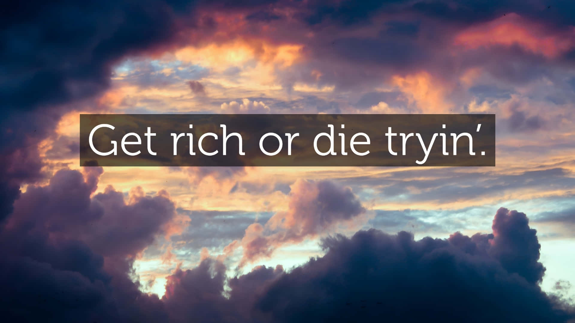 Get Rich Or Die Tryin, fiery orange, deep purple, Full HD Desktop Wallpaper