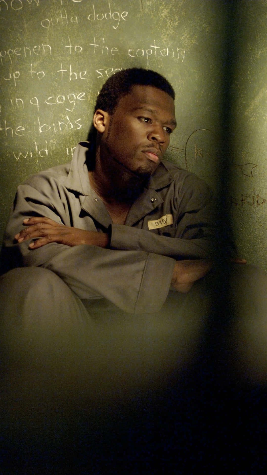 50 Cent, prison cell, gray prison uniform, Full HD Phone Wallpaper