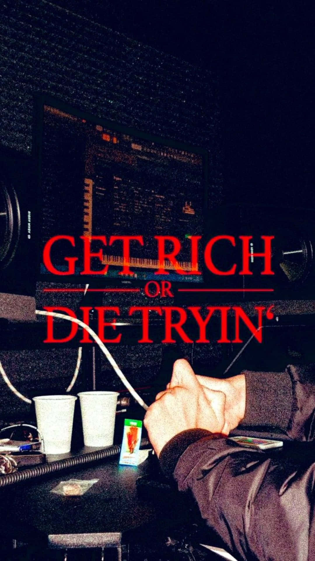 Get Rich Or Die Tryin, music studio, clasped hands, Full HD Phone Wallpaper