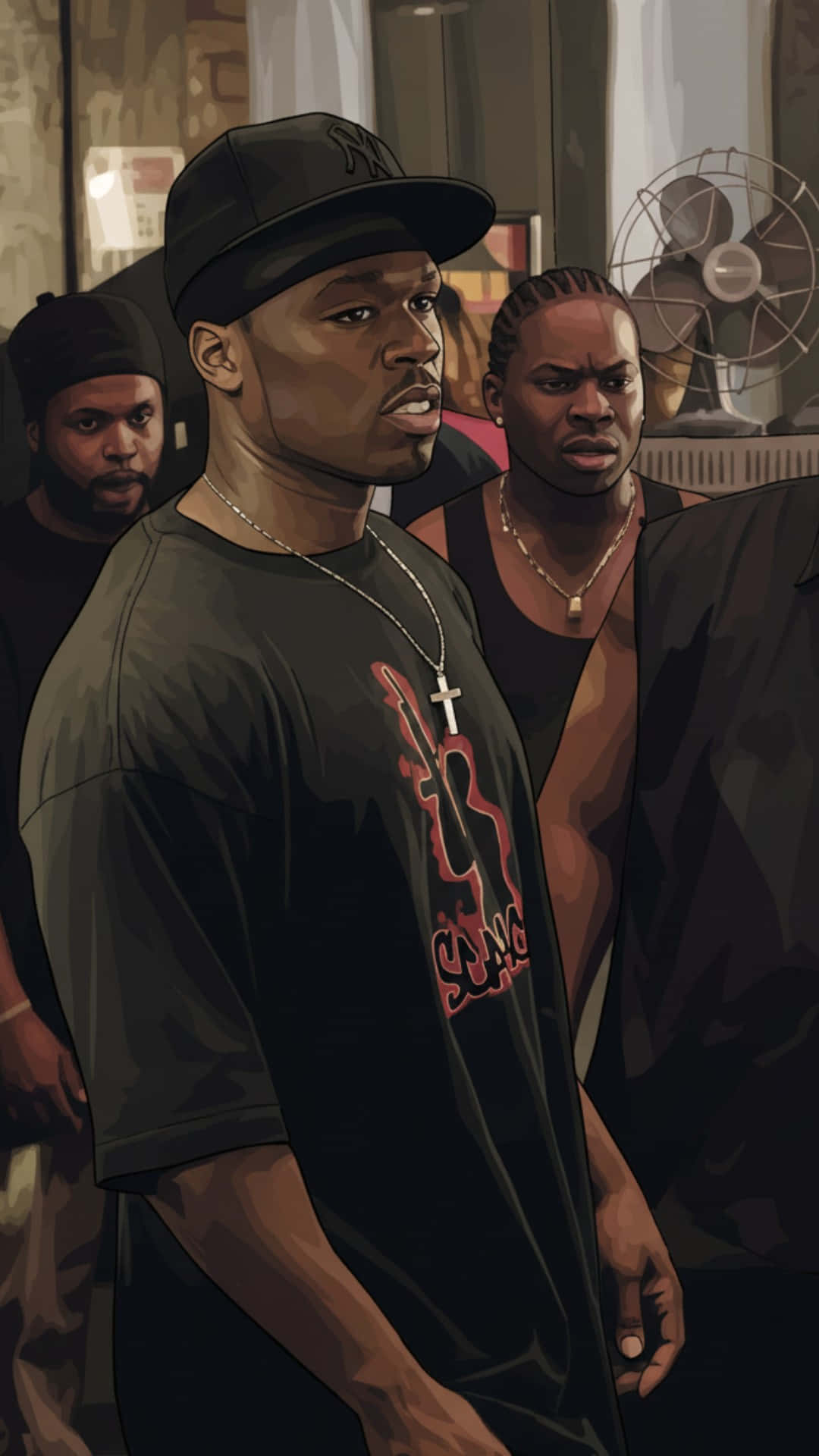 Get Rich Or Die Tryin, dimly lit room, fan, Full HD Phone Wallpaper