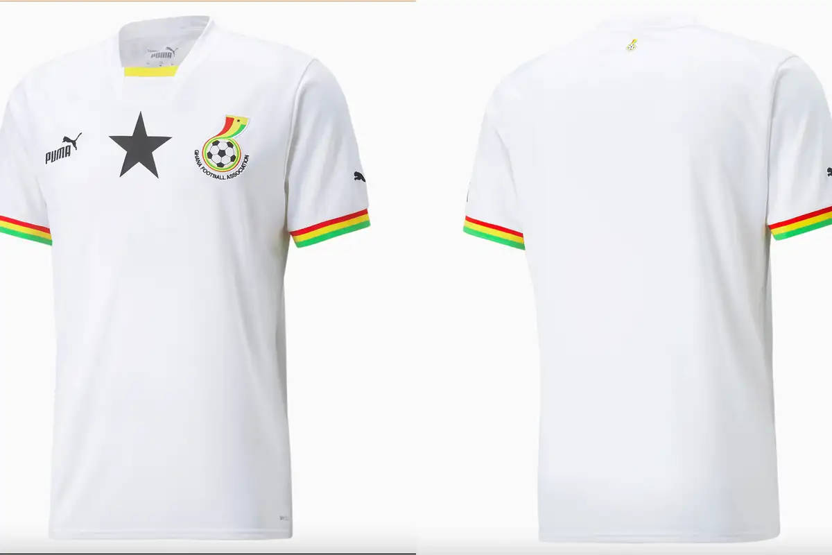 Ghana National Football Team, white jersey, black star, SD Desktop Wallpaper