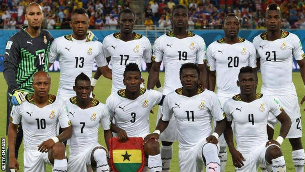 Ghana National Football Team, white jerseys, gold trim, SD Desktop Wallpaper