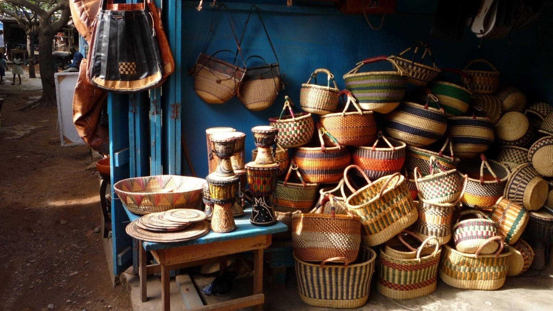 Ghana, woven baskets, artisanal, Full HD Desktop Wallpaper