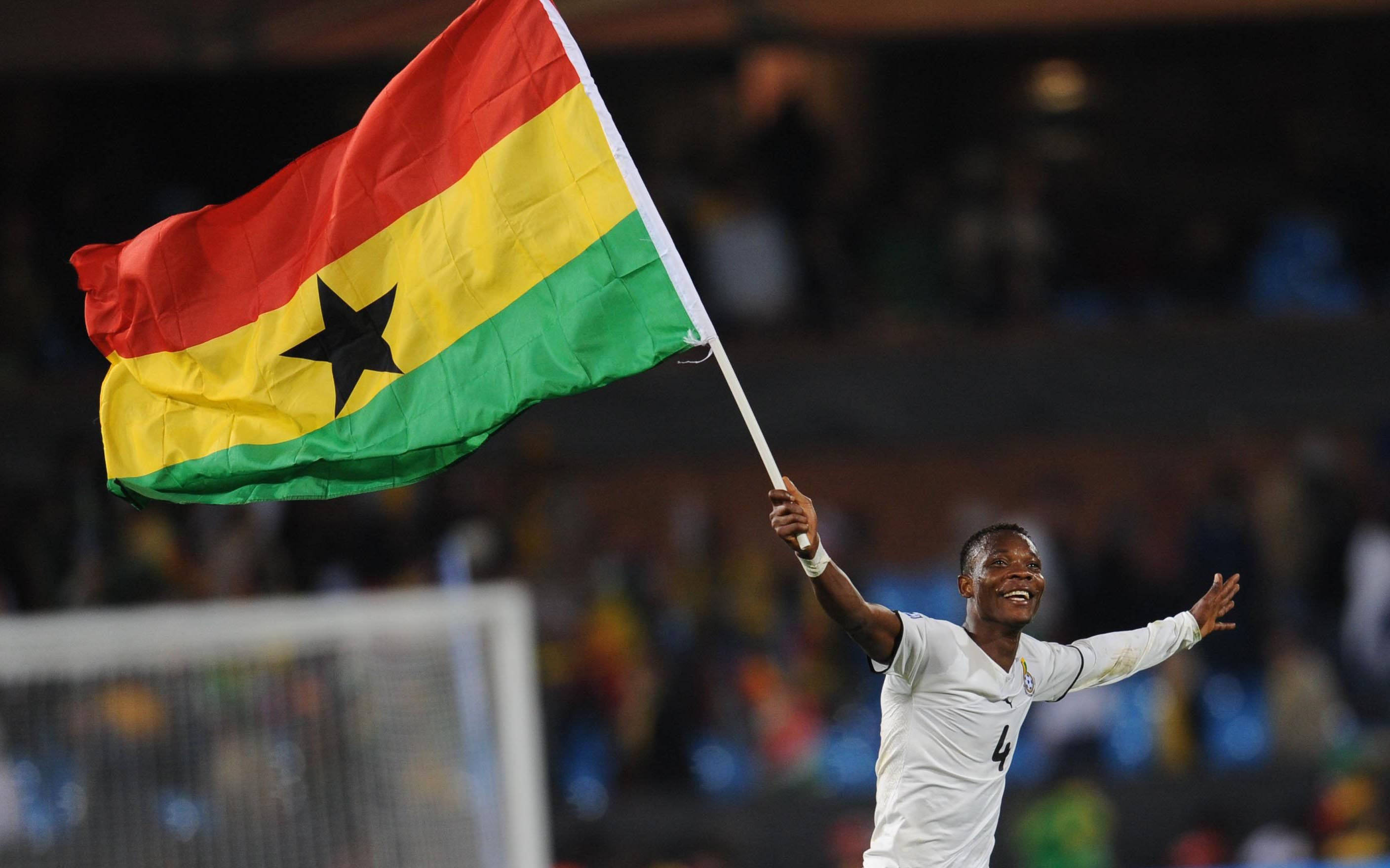 Ghana, Ghanaian soccer player, flag, 2K Desktop Wallpaper