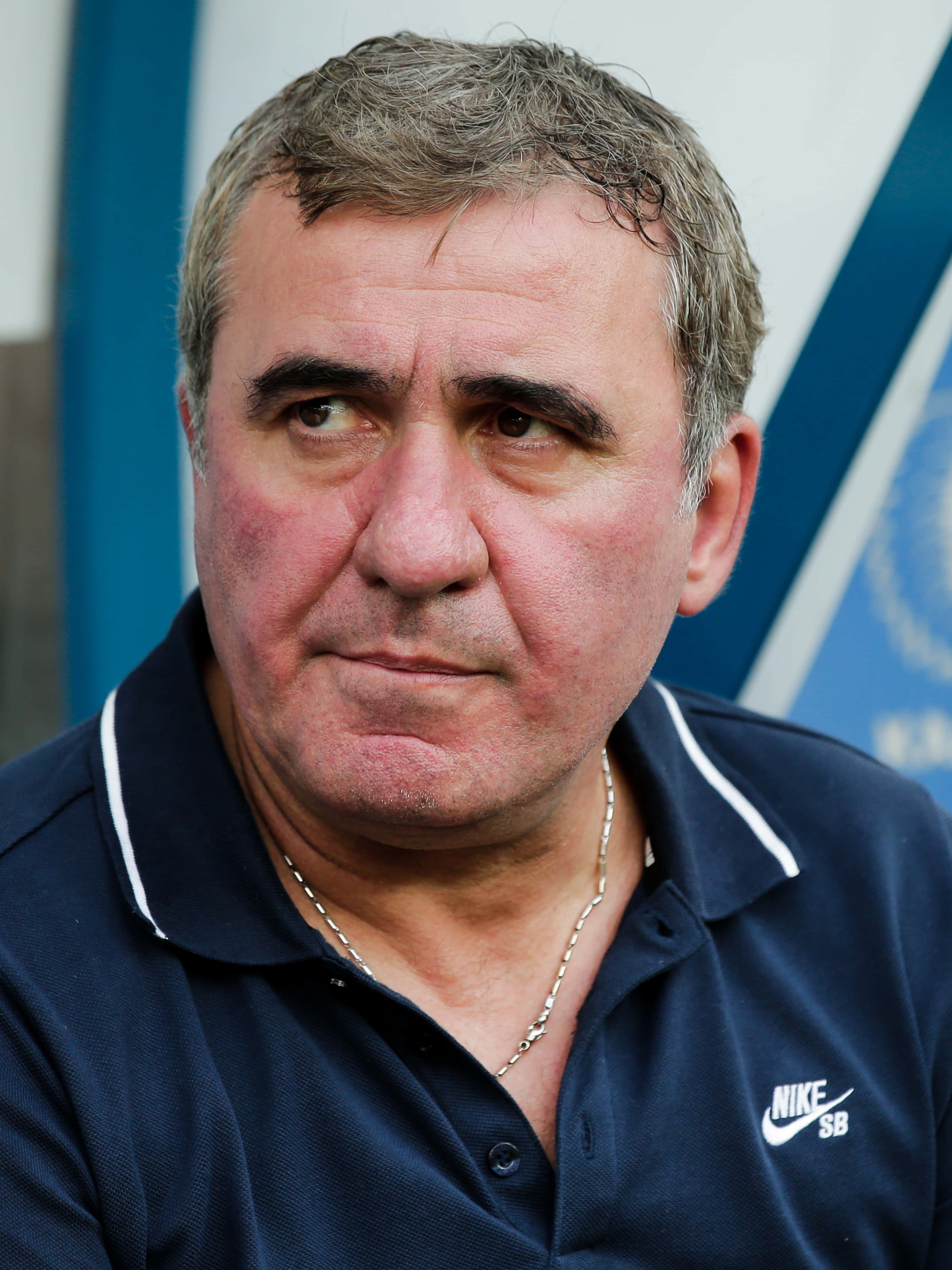 Gheorghe Hagi, Nike polo shirt, navy blue, 4K Phone Wallpaper