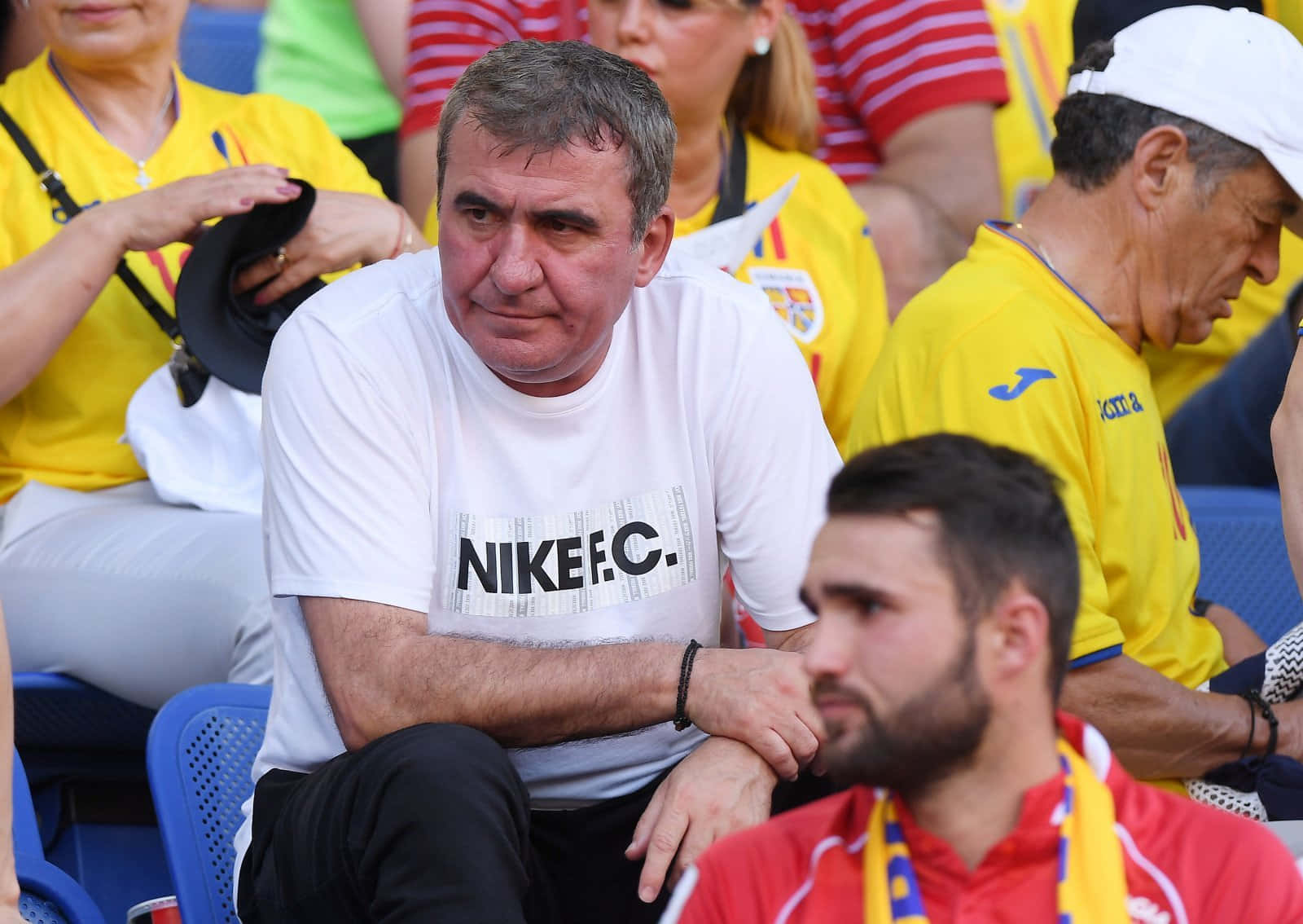 Gheorghe Hagi, 2019 UEFA European Championship, white Nike F.C. shirt, HD Desktop Wallpaper