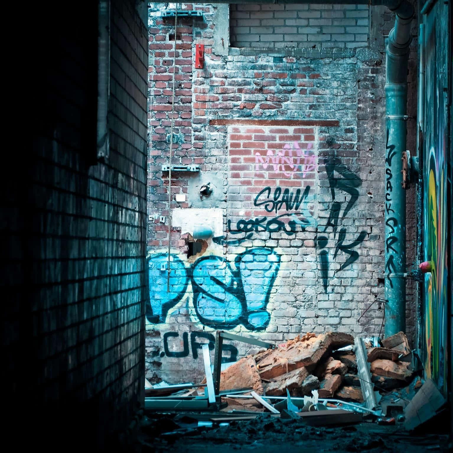 ghetto, alleyway, brick walls, HD Desktop Wallpaper