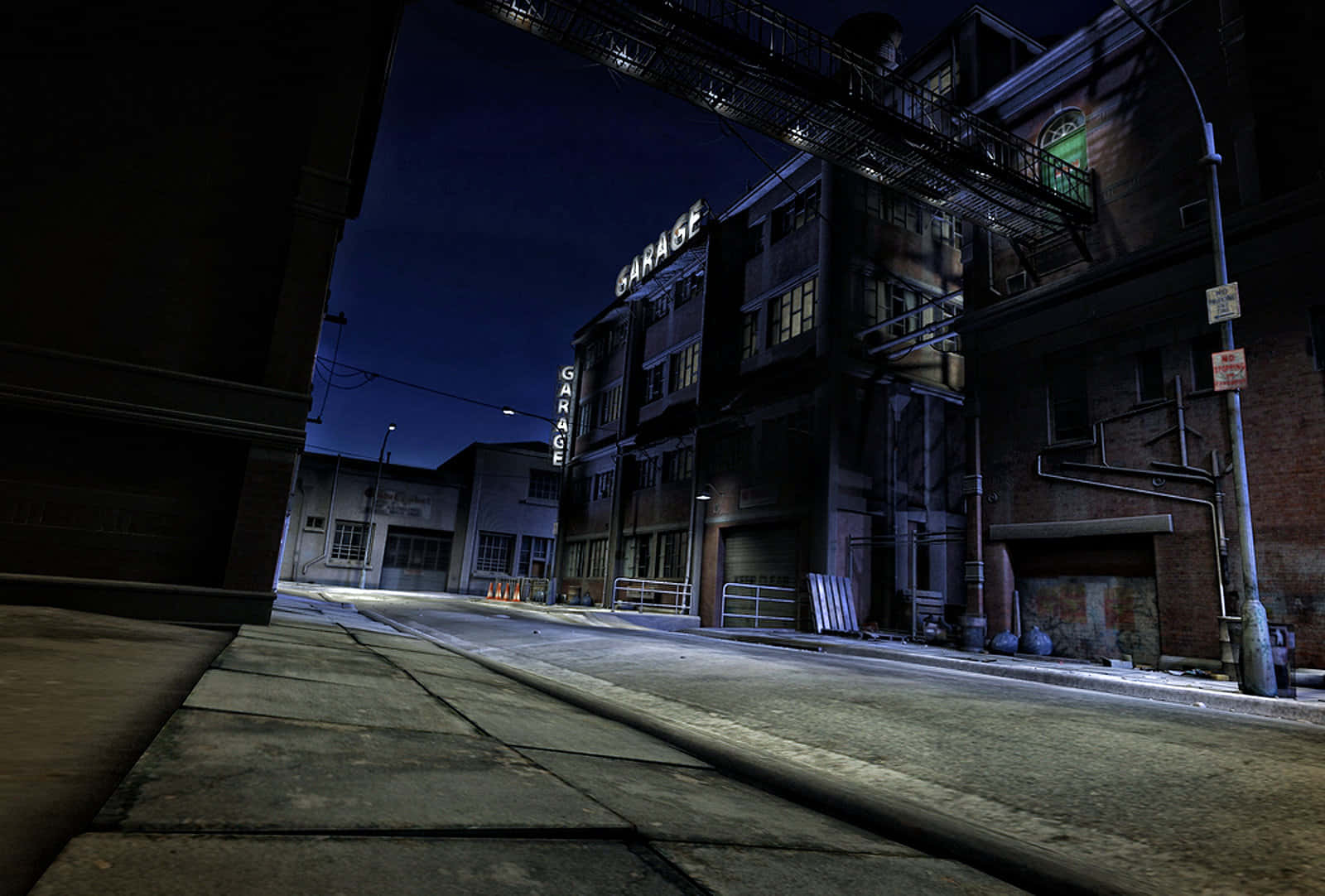 Ghetto Hood, Garage, fire escape, HD Desktop Wallpaper