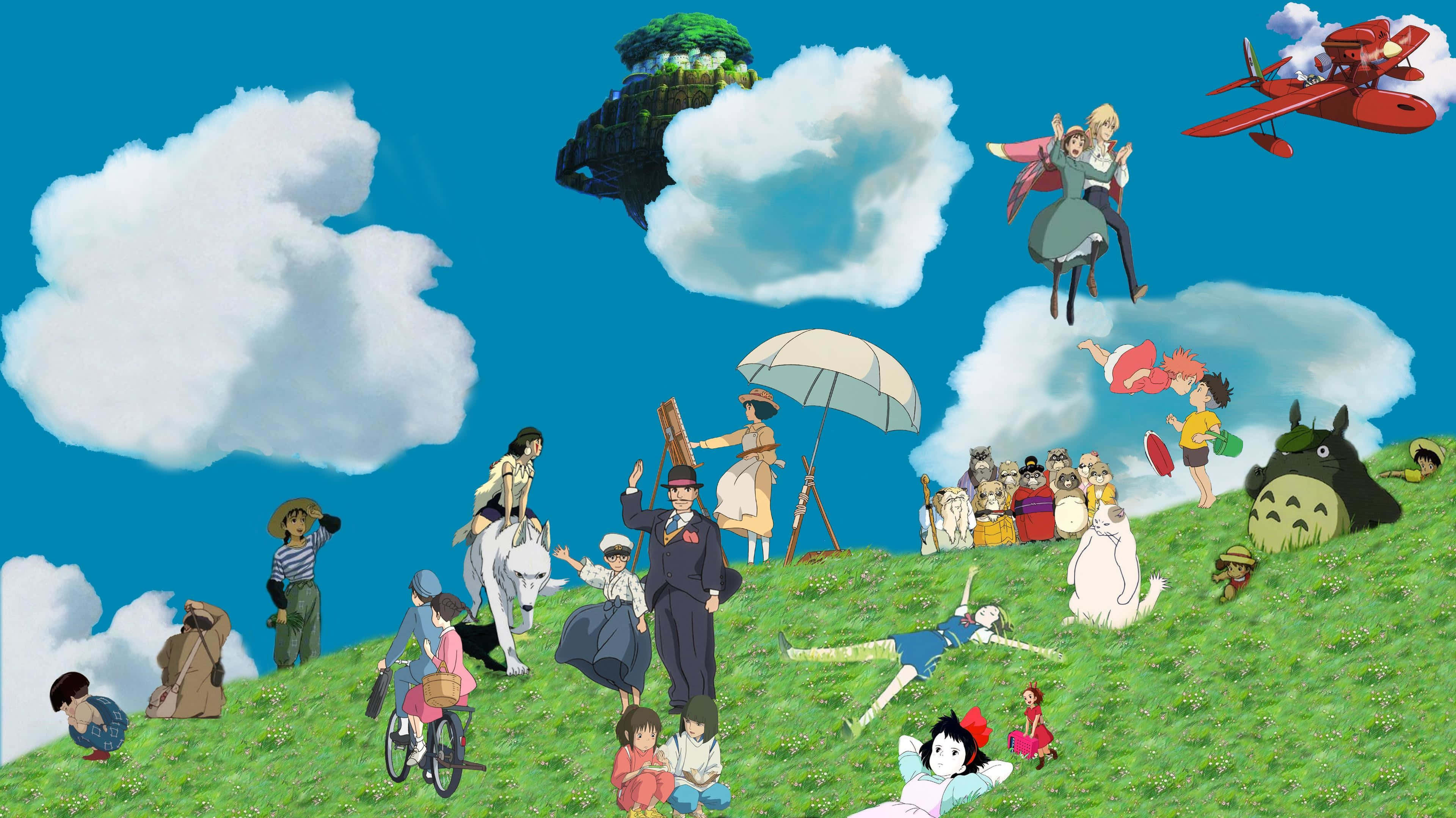 Studio Ghibli, animated scene, characters from Studio Ghibli films, 4K Desktop Wallpaper