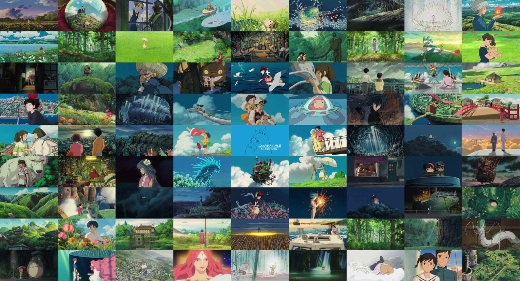Studio Ghibli, lush forests, mystical creatures, Full HD Desktop Wallpaper