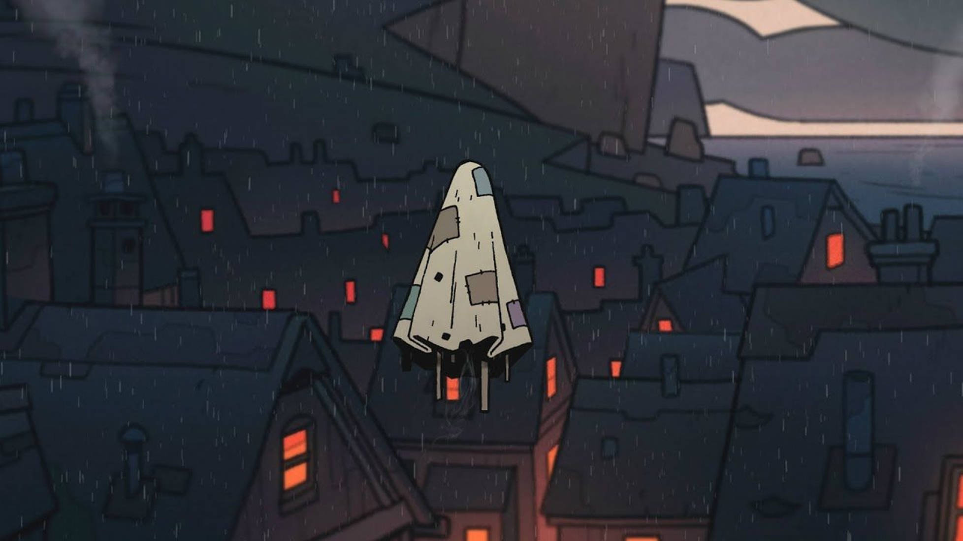 floating blanket, ghost aesthetic, patched spaceship, Full HD Desktop Wallpaper
