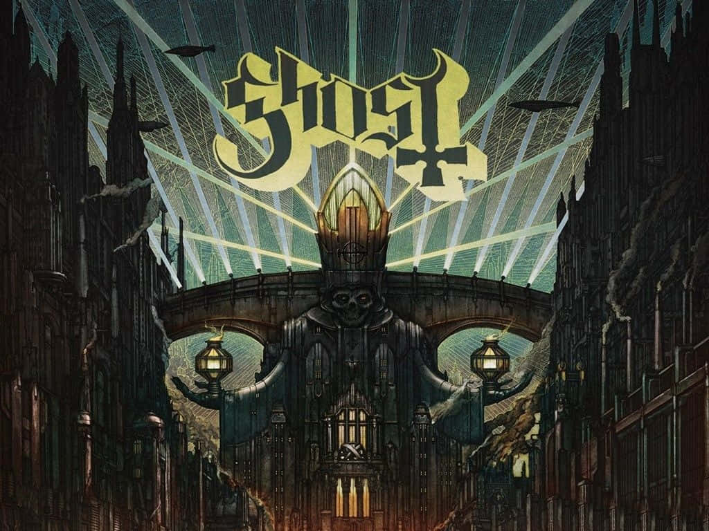 Ghost Band, skeletal cathedral, glowing eyes, SD Desktop Wallpaper