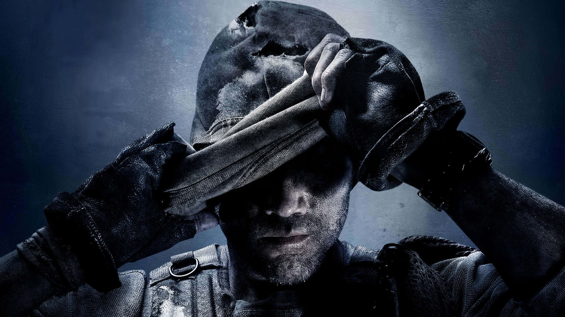 Ghost Cod, tactical gear, tattered helmet, Full HD Desktop Wallpaper