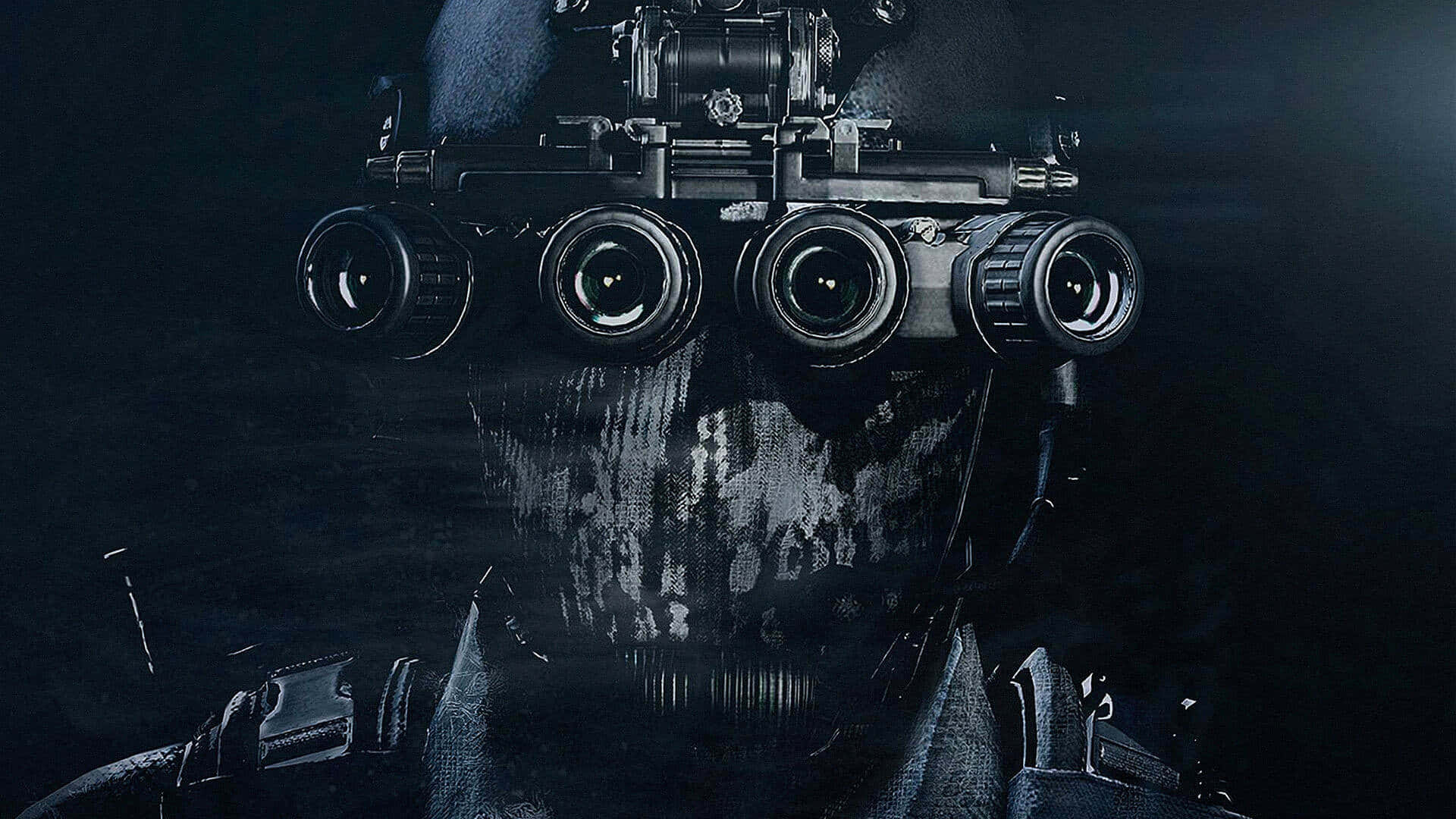 Ghost Cod, night vision headset, shadowy backdrop, Full HD Desktop Wallpaper