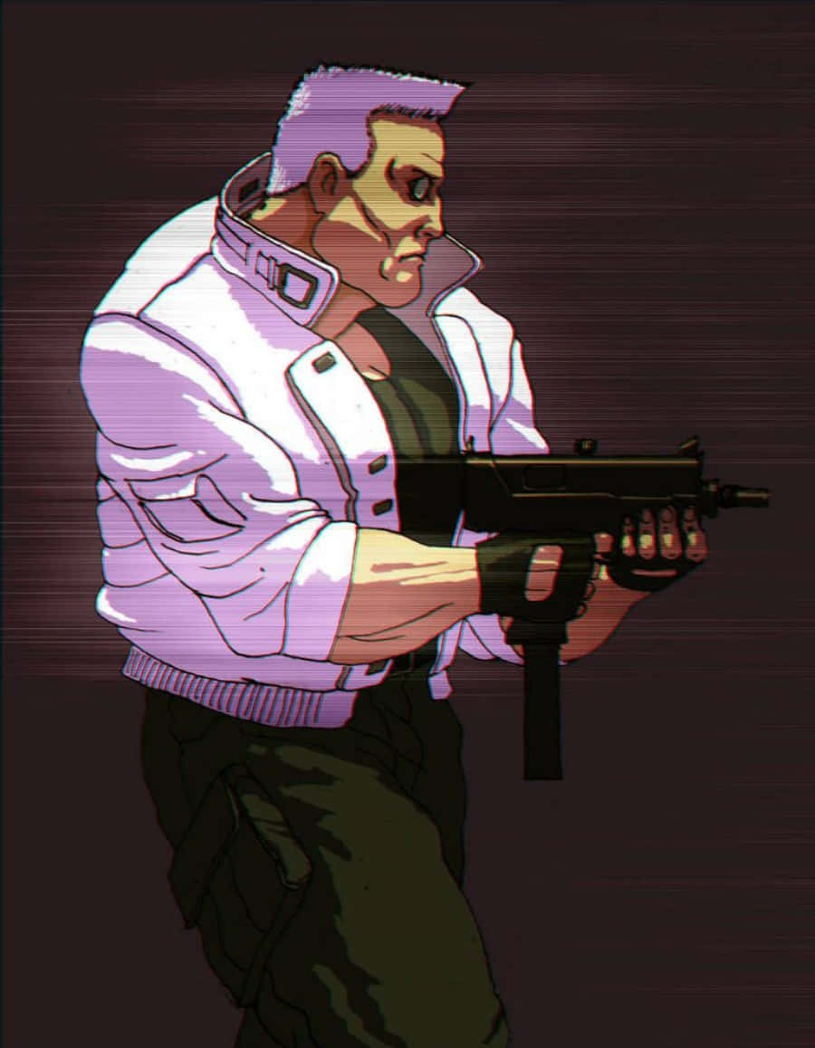 Ghost In The Shell, Batou, purple hair, SD Phone Wallpaper