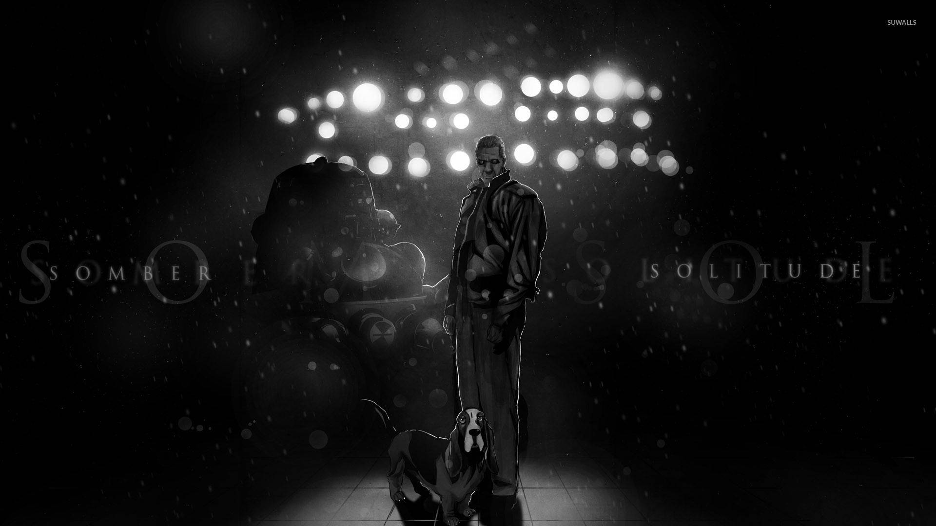 Batou, Ghost In The Shell, monochrome, Full HD Desktop Wallpaper