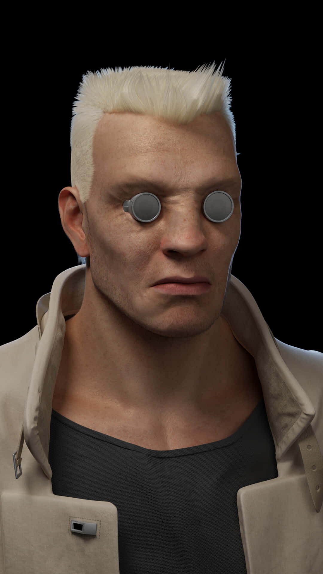 Ghost In The Shell Batou, white spiky hair, round goggles, Full HD Phone Wallpaper