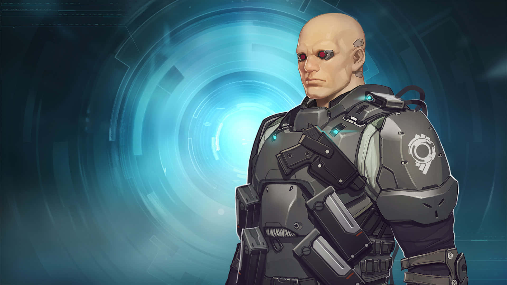 Ghost In The Shell Borma, cybernetic soldier, glowing red eyes, Full HD Desktop Wallpaper