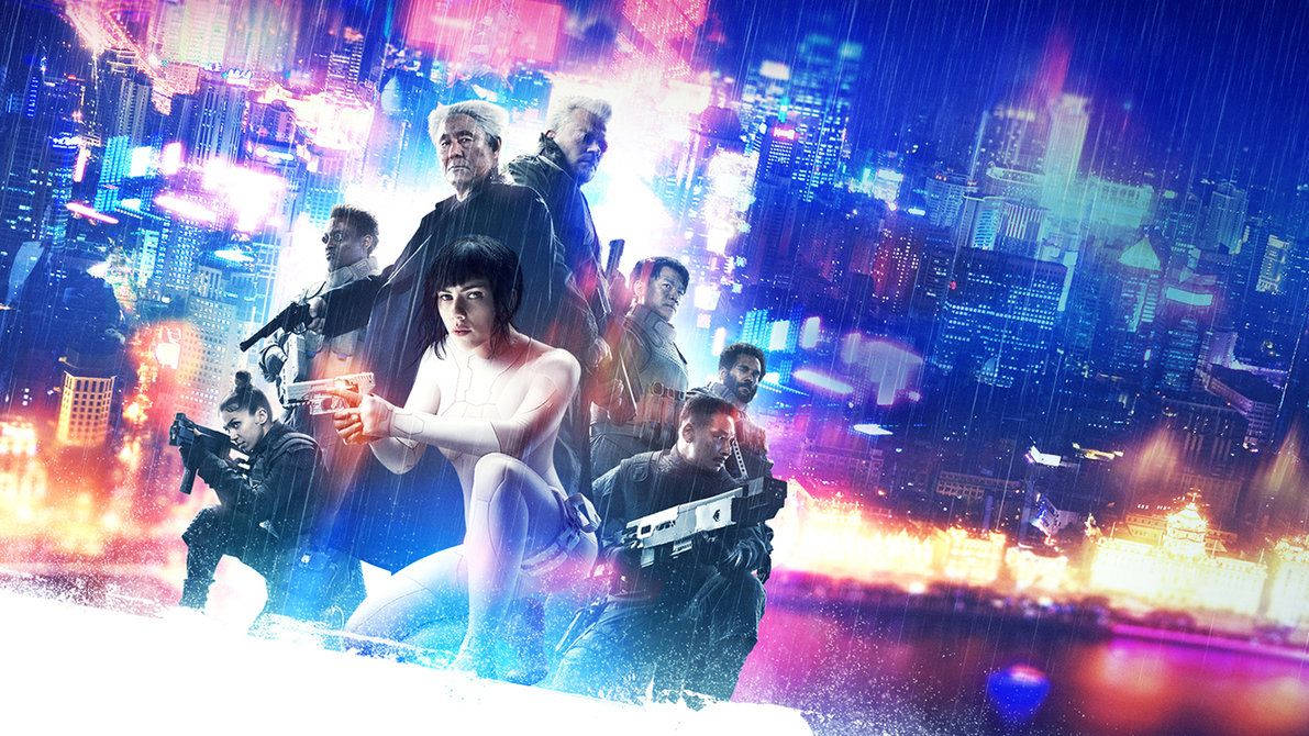 Ghost In The Shell, cyberpunk warriors, neon rain, SD Desktop Wallpaper