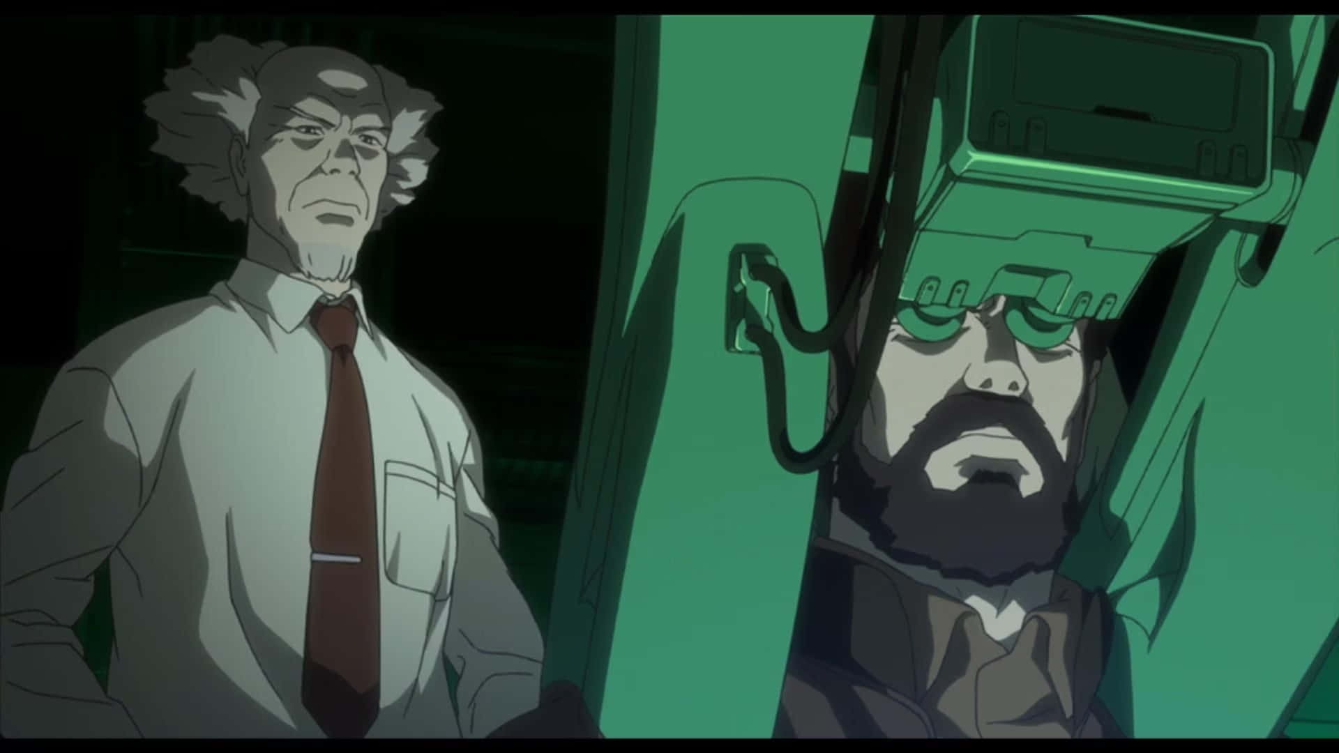 Ishikawa, Ghost In The Shell, dim green lit room, Full HD Desktop Wallpaper