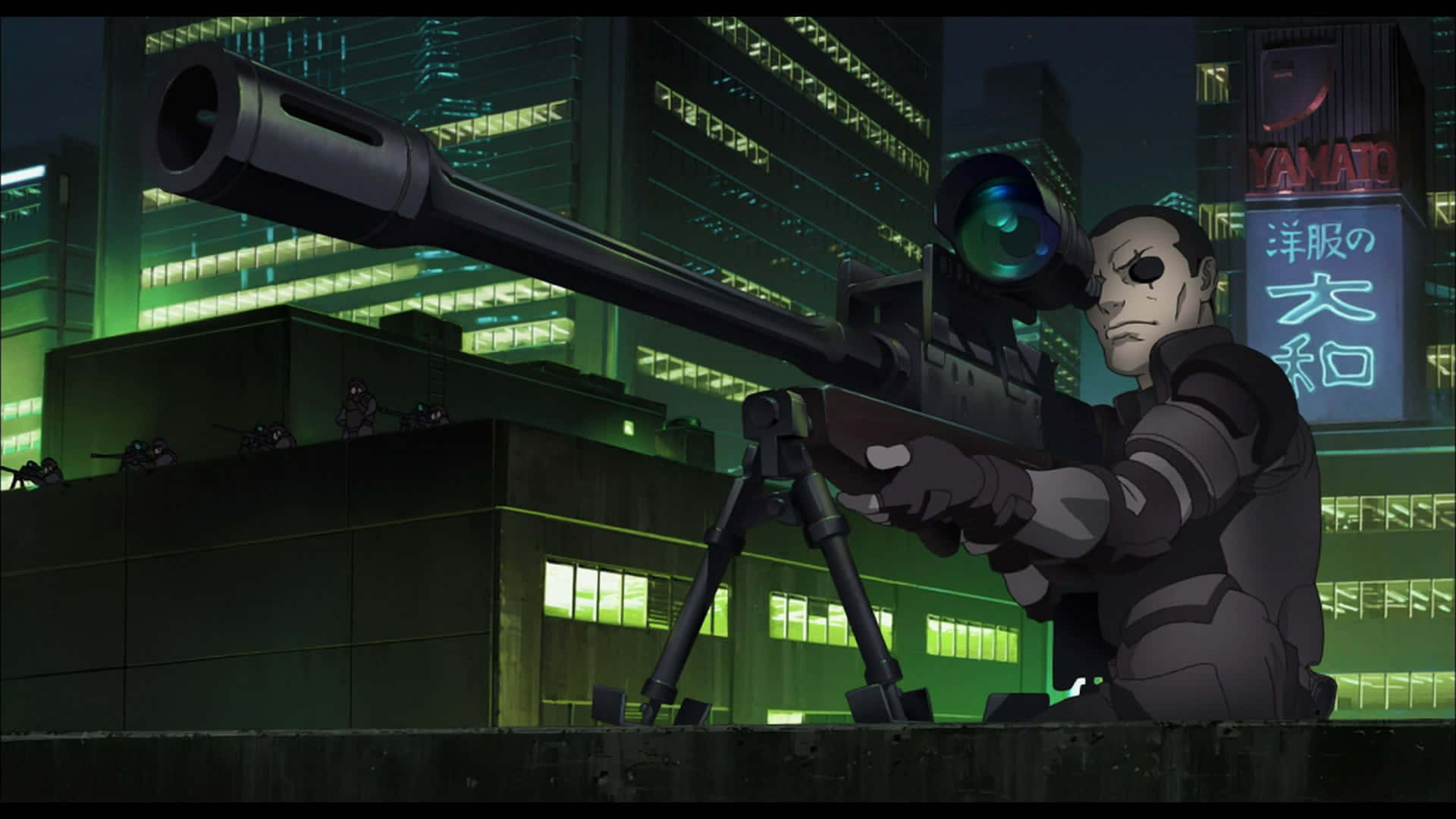 Ghost In The Shell, Saito, rooftop, Full HD Desktop Wallpaper
