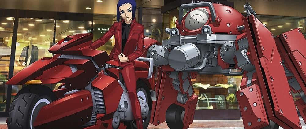 Logicoma, Ghost In The Shell, blue-haired woman, SD Desktop Wallpaper