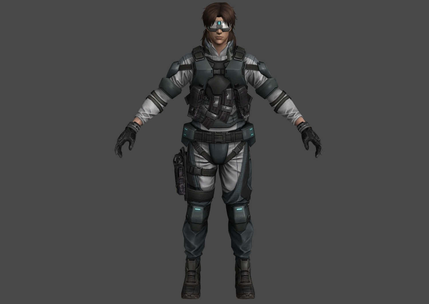 Ghost In The Shell Togusa, tactical gear, glowing blue visor, HD Desktop Wallpaper