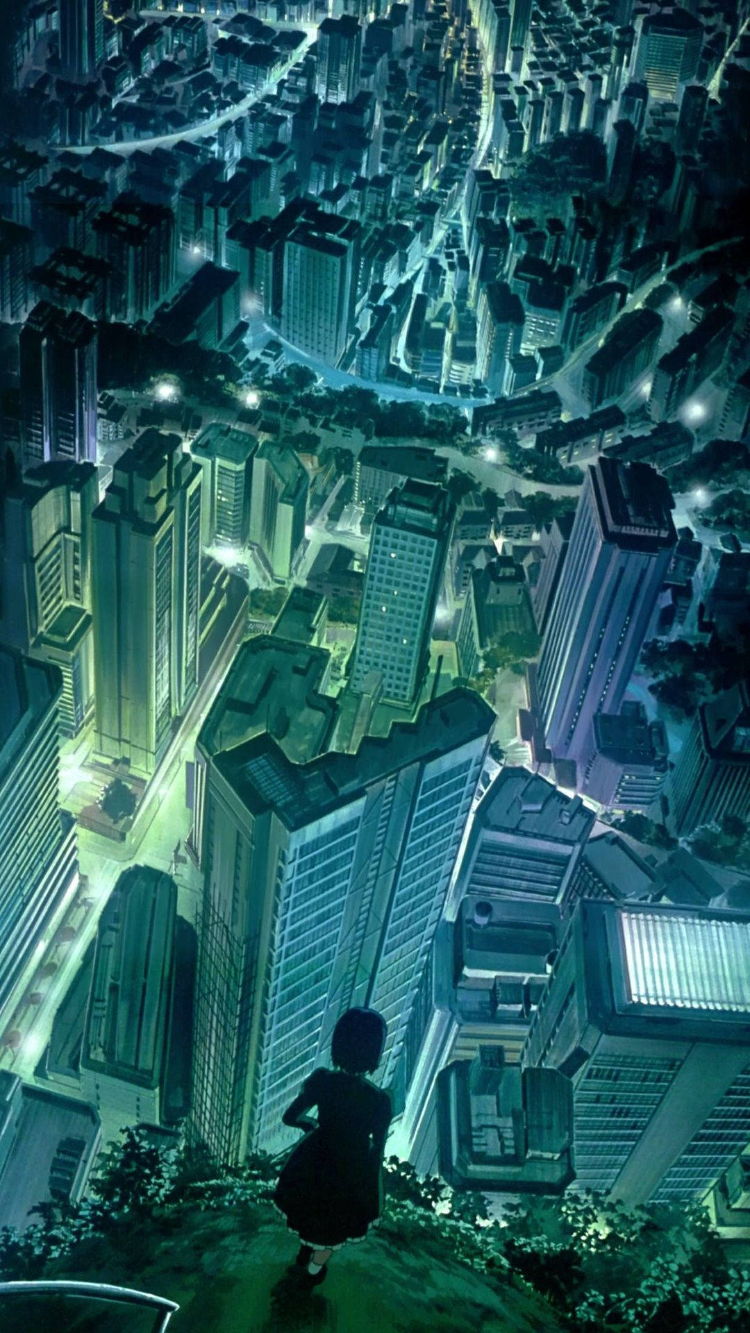 Ghost In The Shell, neon-lit cityscape, night, Full HD Phone Wallpaper