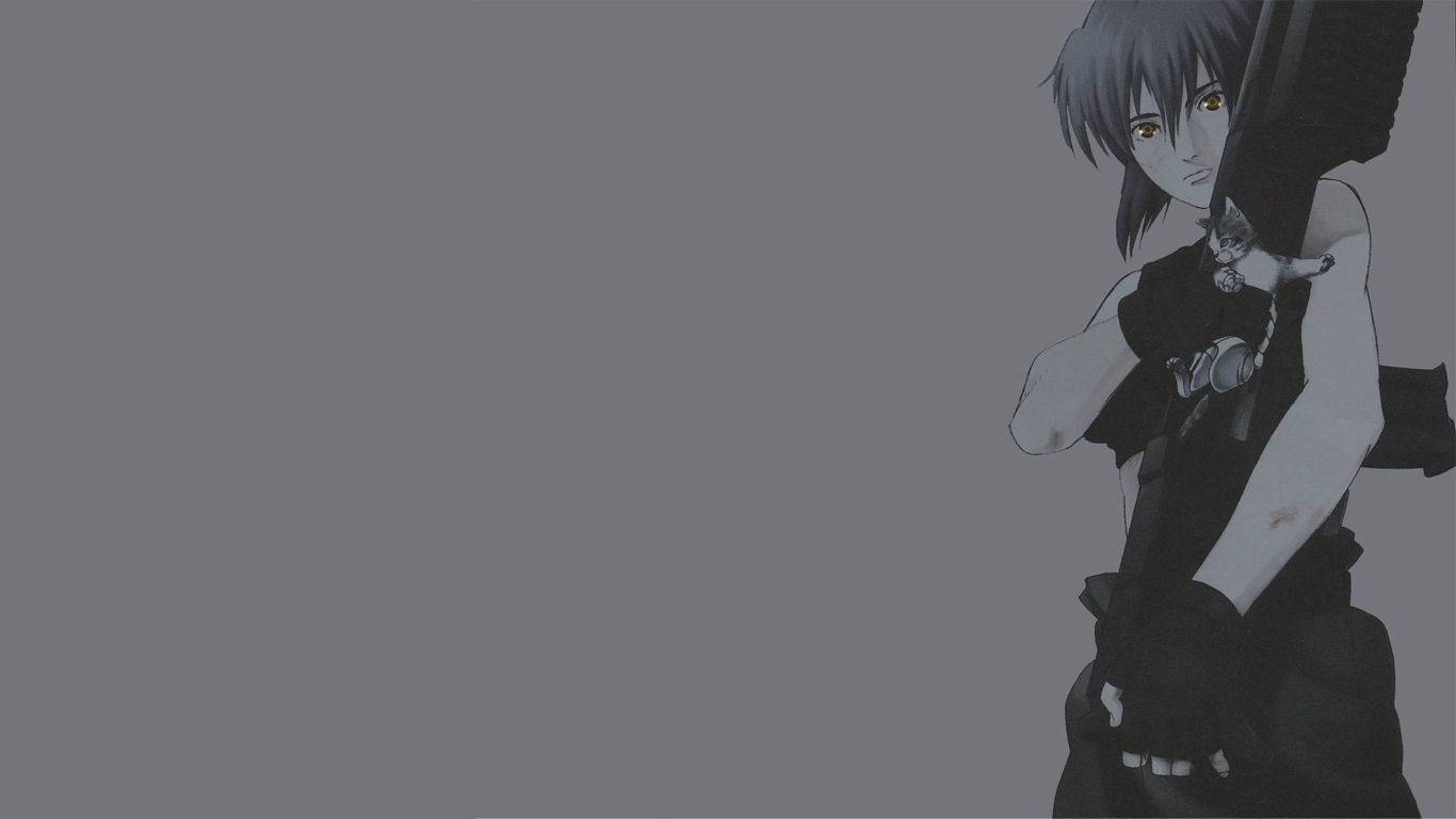Ghost In The Shell, monochrome, dark hair, HD Desktop Wallpaper