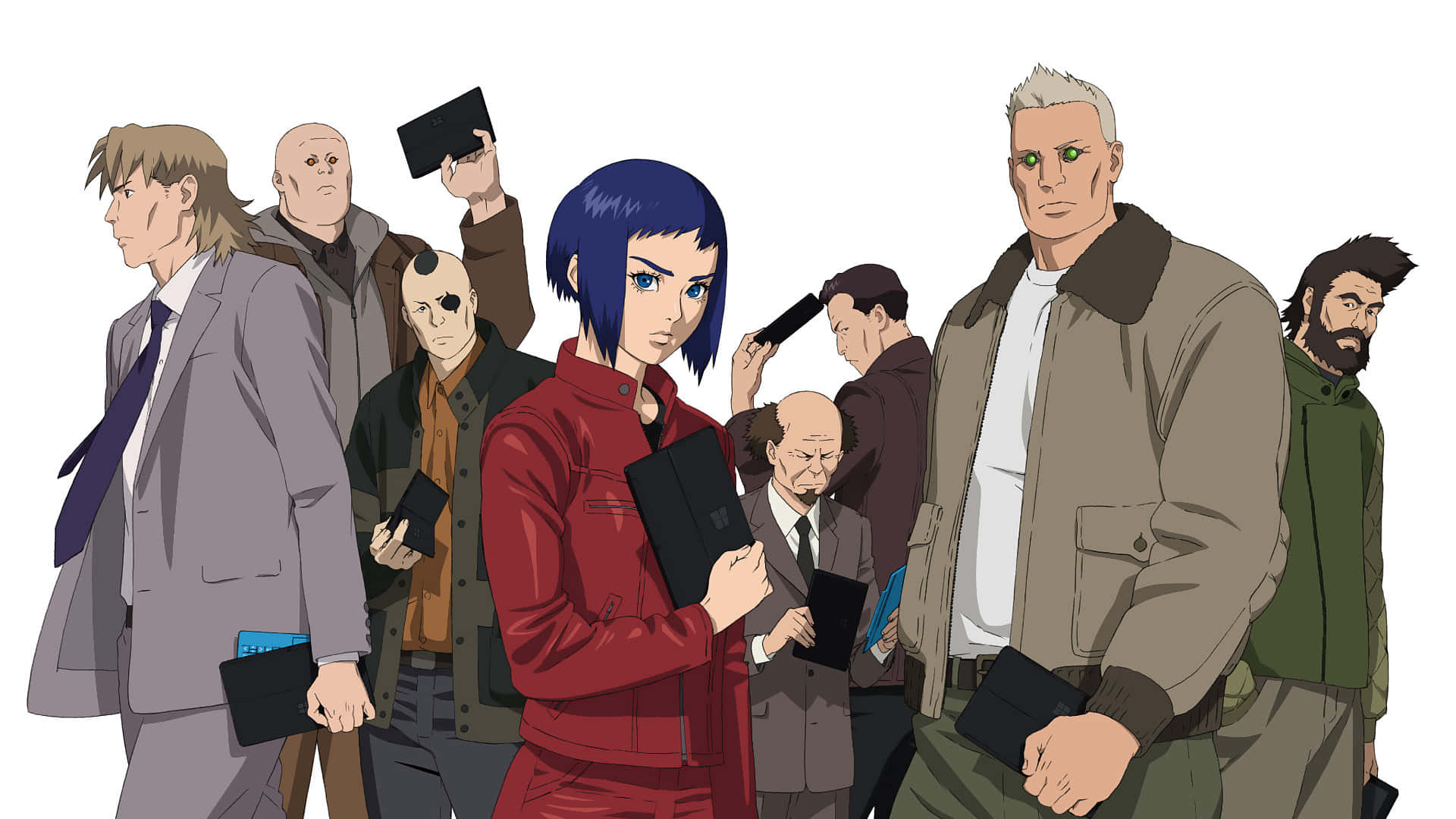 Ghost In The Shell, team portrait, anime characters, Full HD Desktop Wallpaper