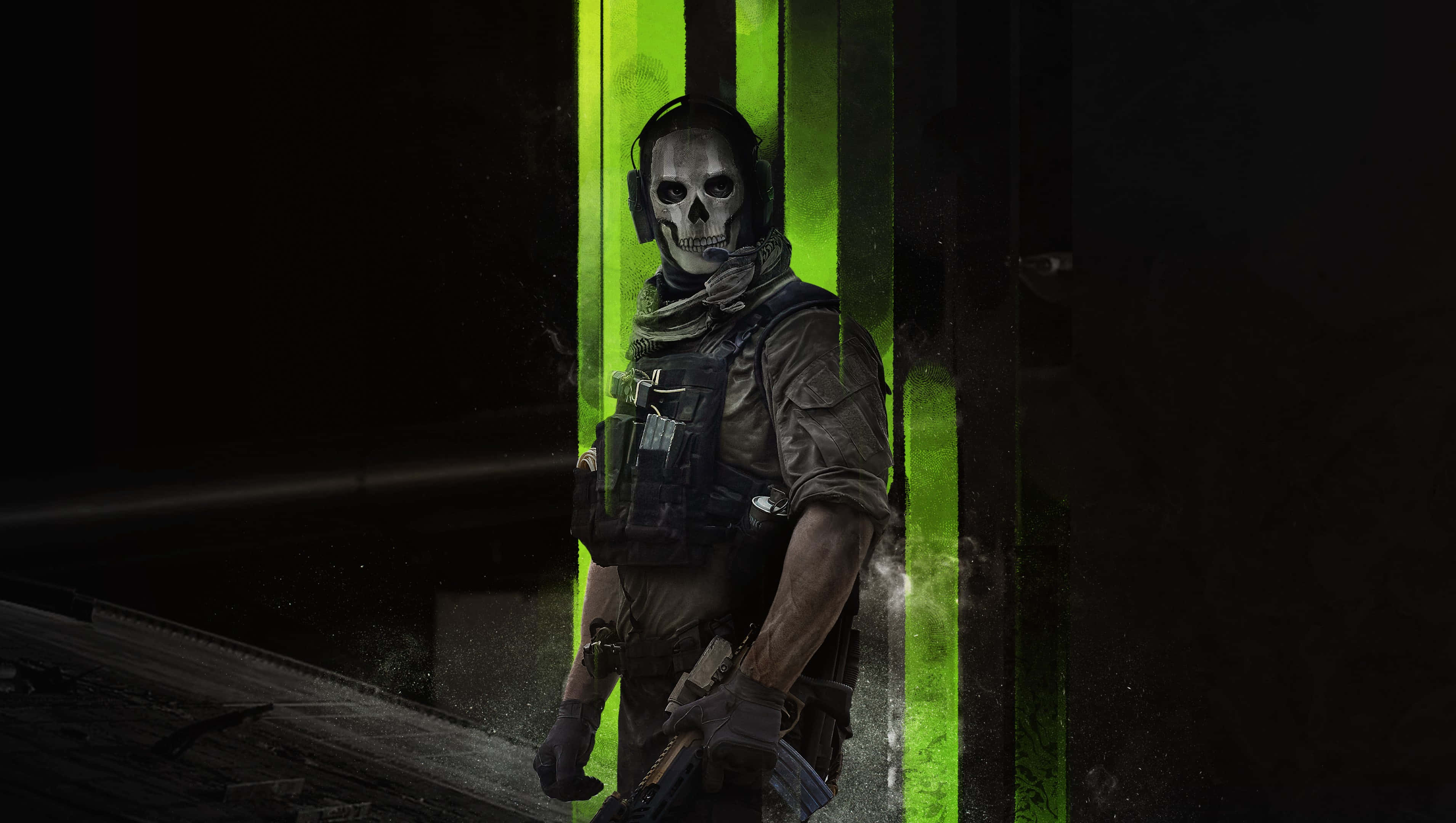 Ghost Mw2, skull mask, tactical gear, 2K Desktop Wallpaper