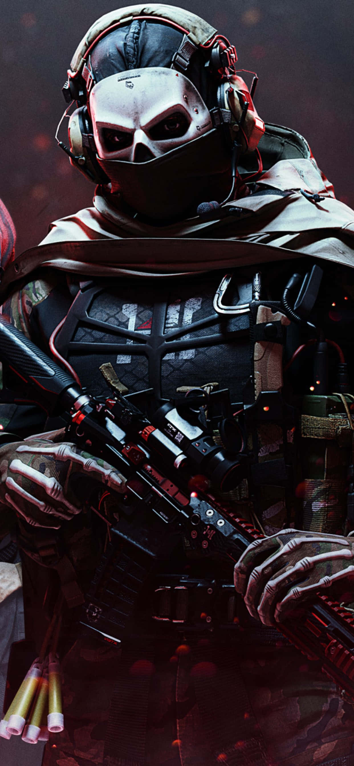 Ghost Mw2, skull mask, tactical gear, 2K Phone Wallpaper