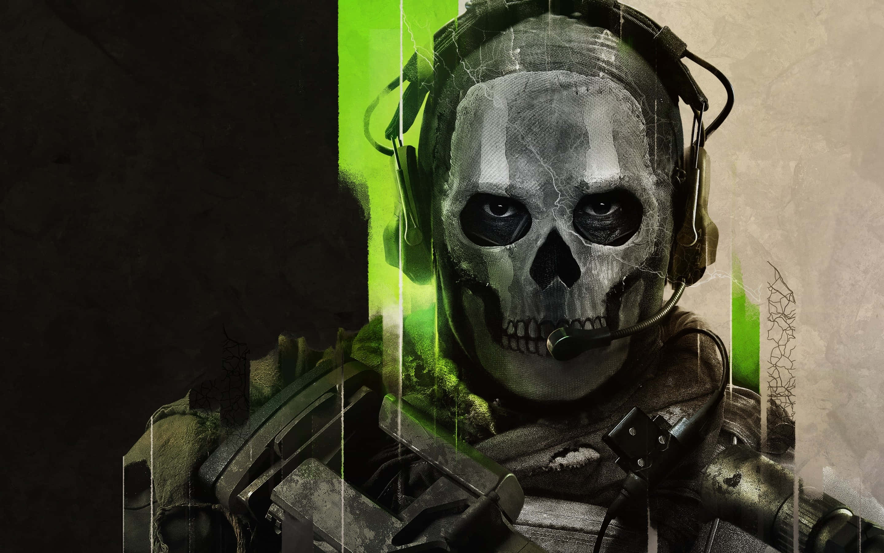 Ghost Mw2, skull mask, tactical gear, 2K Desktop Wallpaper