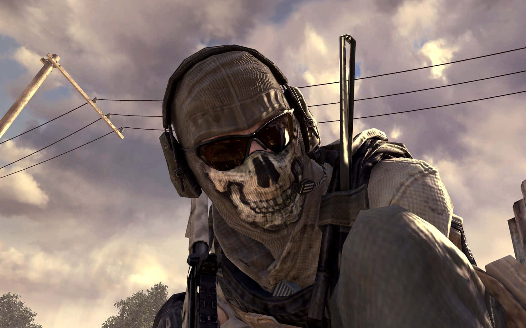 Ghost Mw2, skull mask, tactical gear, HD Desktop Wallpaper