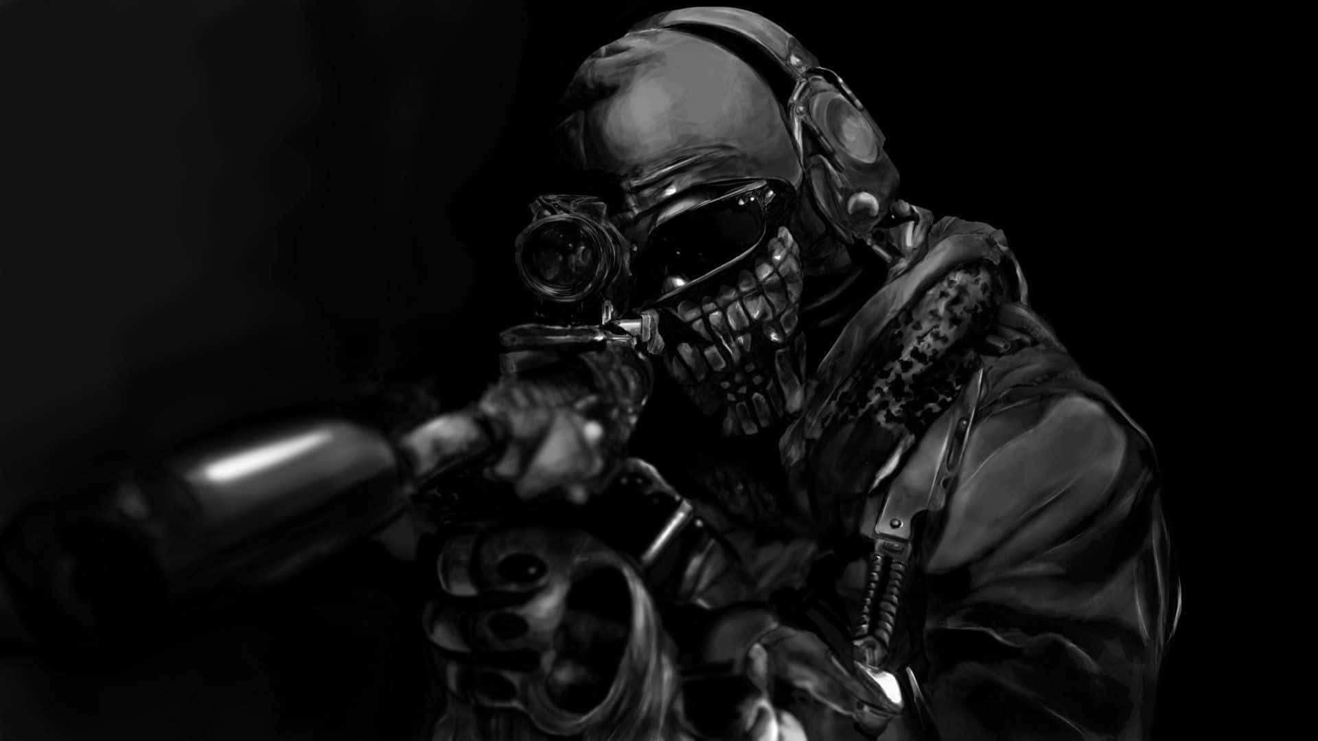 Ghost Mw2, masked soldier, tactical gear, Full HD Desktop Wallpaper