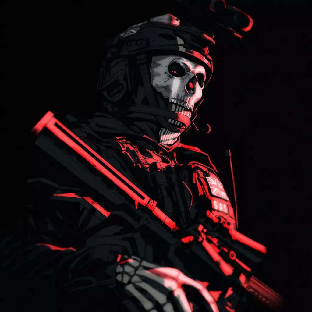 Ghost Mw2, skull-faced soldier, tactical gear, SD Desktop Wallpaper