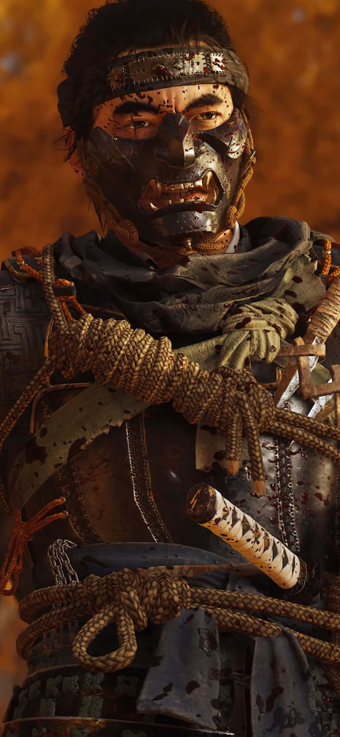 Ghost Of Tsushima, samurai warrior, battle-worn armor, Full HD Phone Wallpaper