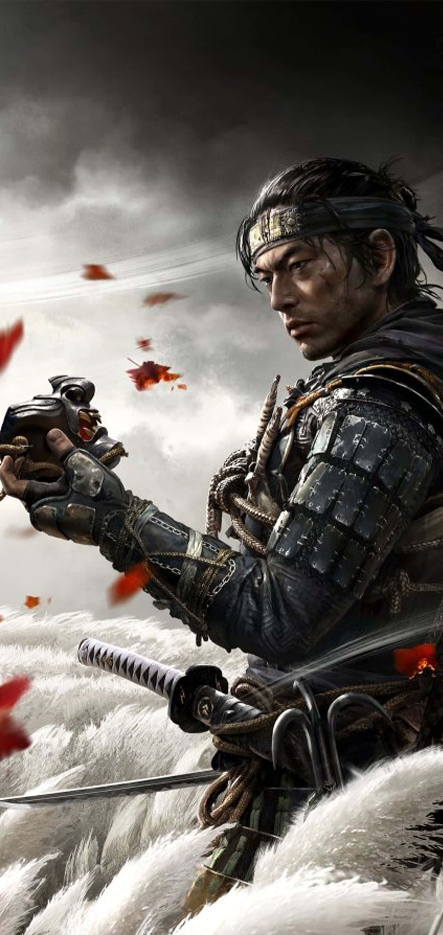 Ghost Of Tsushima, iPhone, samurai warrior, 2K Phone Wallpaper